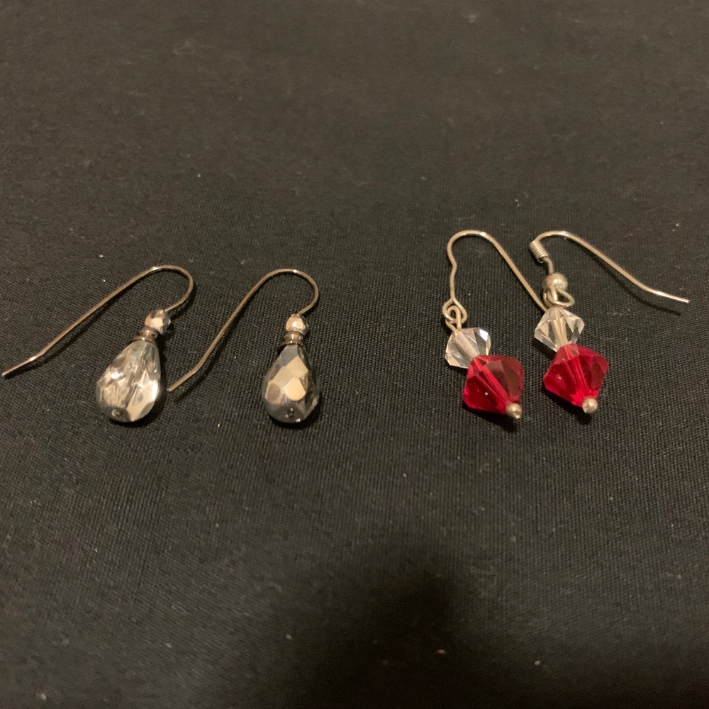Two pair of beaded earrings